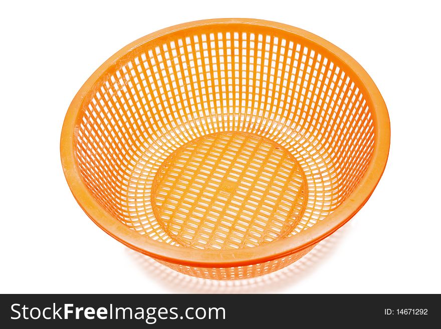 Circular grid  red Plastic basket