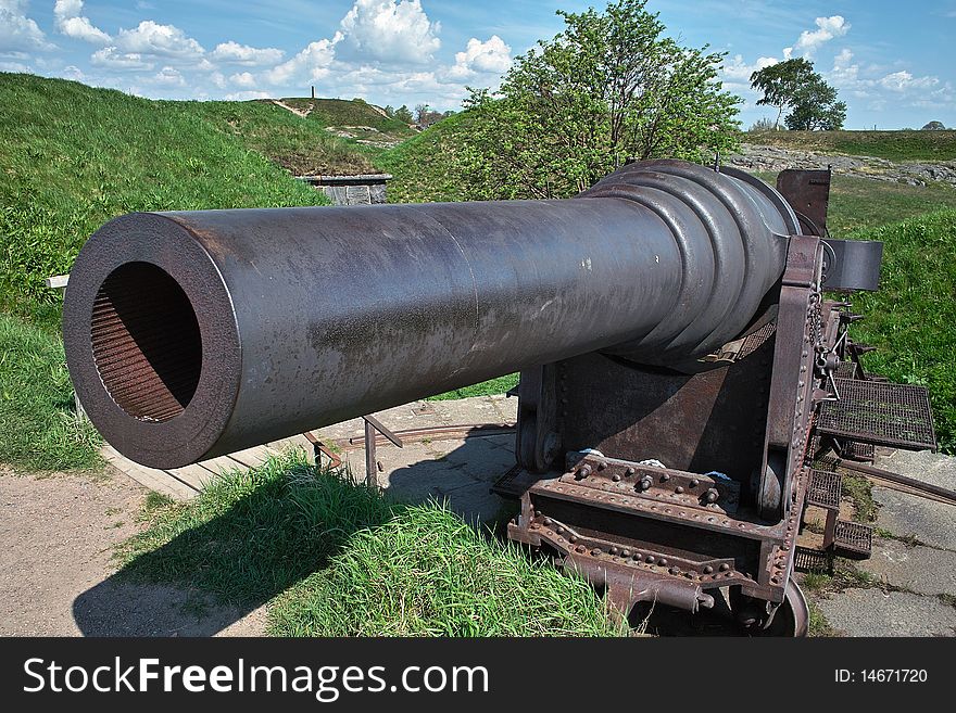 Historical fortress cannon, the early 20th century. Sweaborg fortress, Finland. Historical fortress cannon, the early 20th century. Sweaborg fortress, Finland