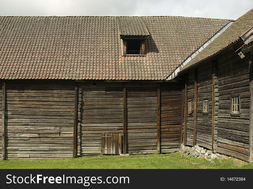 Old farmer's wooden house museum Gamle Hvam. Norway.