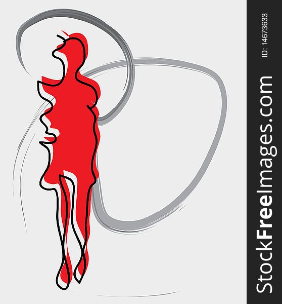 Background with abstract woman silhouette