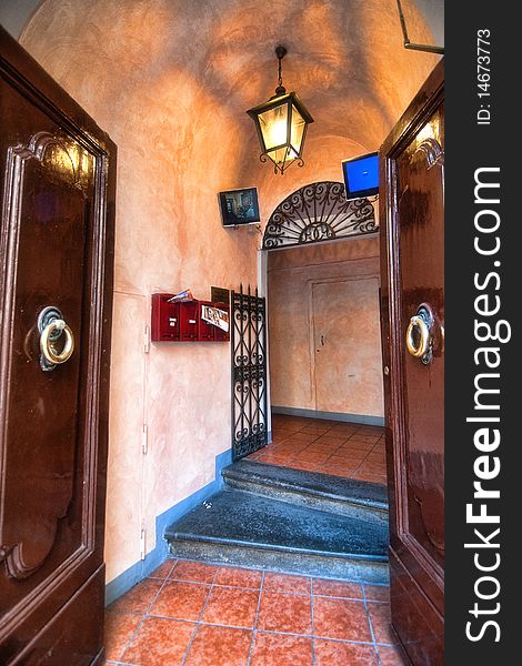 Home Entrance Interior in Florence, Italy. Home Entrance Interior in Florence, Italy