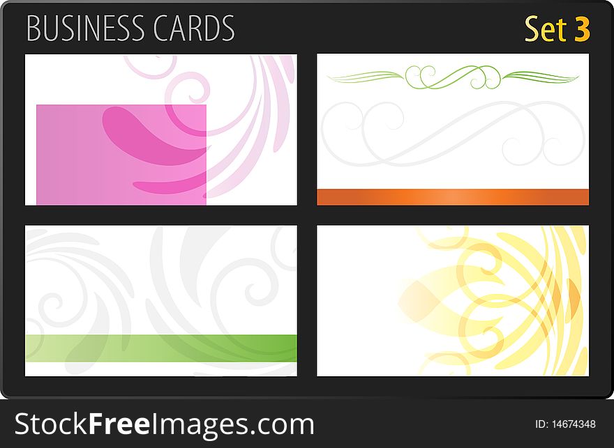 Four simple business cards template