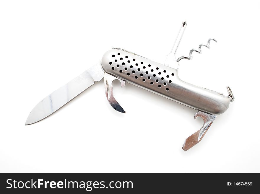 Multitool penknife isolated on white background. Multitool penknife isolated on white background