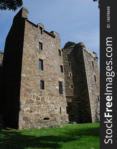 The main turret of the medieval residence at Elcho castle. The main turret of the medieval residence at Elcho castle