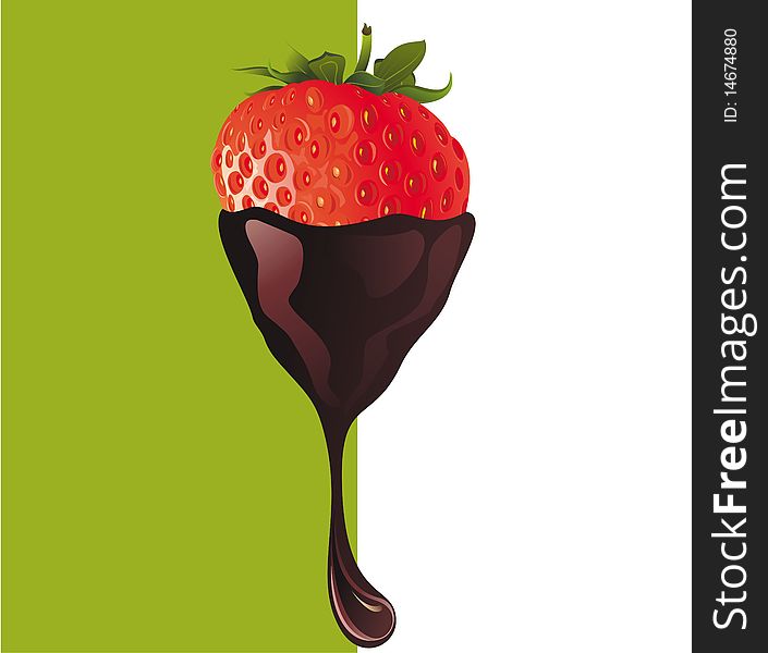 Strawberry In Chocolate Illustration