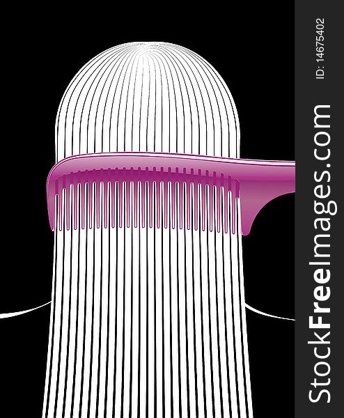 Illustration of a comb of the hairdresser. Illustration of a comb of the hairdresser