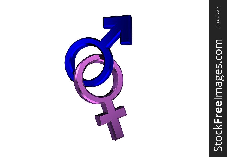 Male and female symbols isolated on a white background