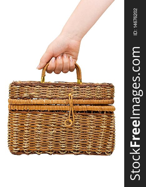 Wicker basket isolated on white background. Wicker basket isolated on white background