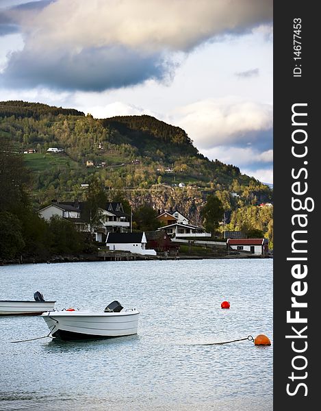 View of a small village in Norway,Hardangerfjord. View of a small village in Norway,Hardangerfjord