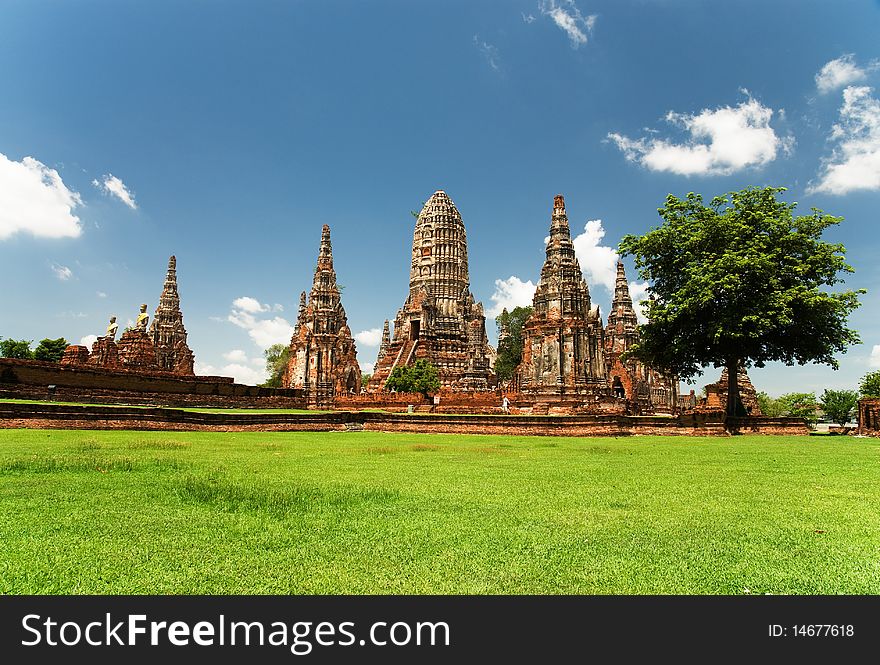 The pagoda at Chai Watthanaram Temple,Ayutthaya,Thailand