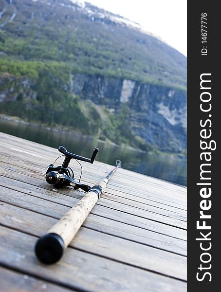 Fishing gear lying on jetty. Fishing gear lying on jetty