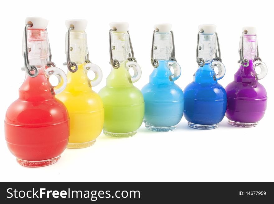 Set of Colorful flasks