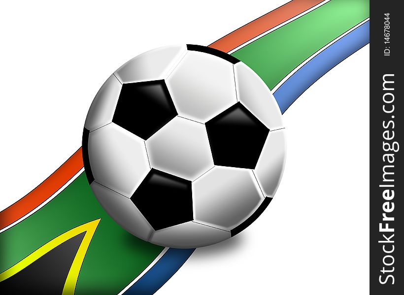 Football on the south african flag. Football on the south african flag