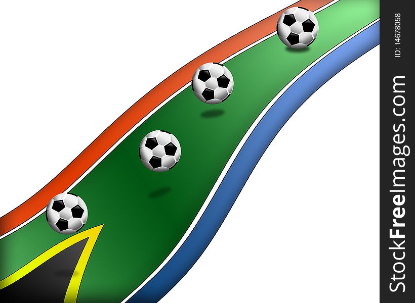 Bunch of ball on south african flag. Bunch of ball on south african flag