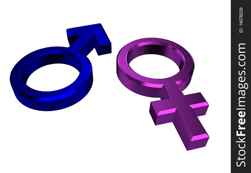 Male and female symbols isolated on a white background