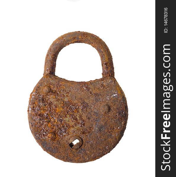 Old Padlock Isolated.