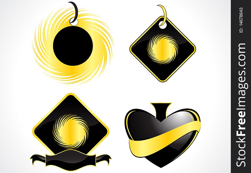 Abstract shapes in black color vector illustration