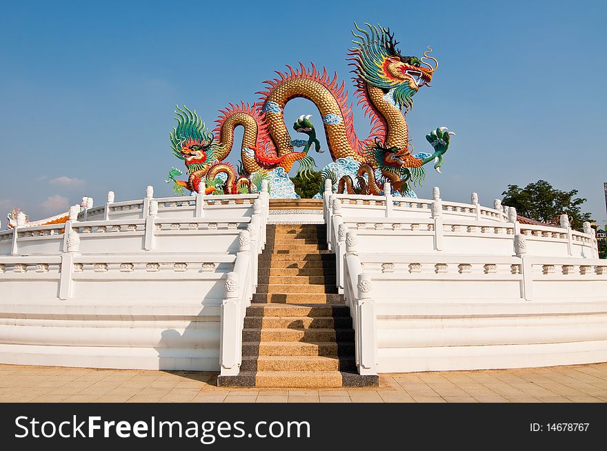 Dragon statue at Nakhonsawan province in Thailand.