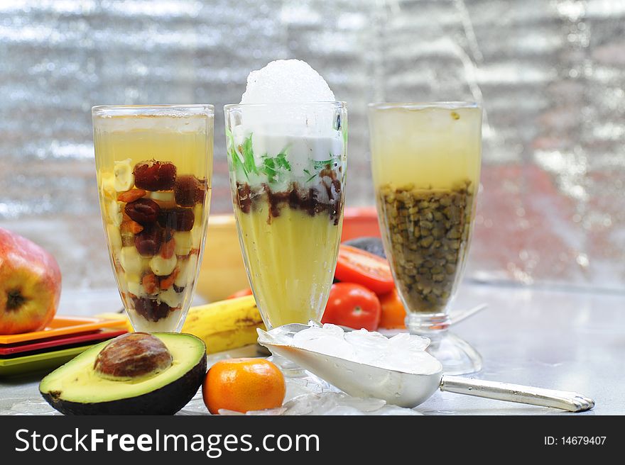 Vietnamese foods and smoothies with ice. Vietnamese foods and smoothies with ice