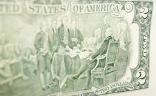 The Back Party Of Two Dollar Bill Royalty Free Stock Image The Back Party Of Two Dollar Bill Royalty Free Stock Image