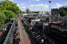 Bicycles Parking In Amsterdam Stock Photo Bicycles Parking In Amsterdam Stock Photo