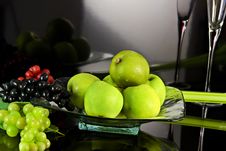 Composition With Grapes And Apples Stock Photos Composition With Grapes And Apples Stock Photos