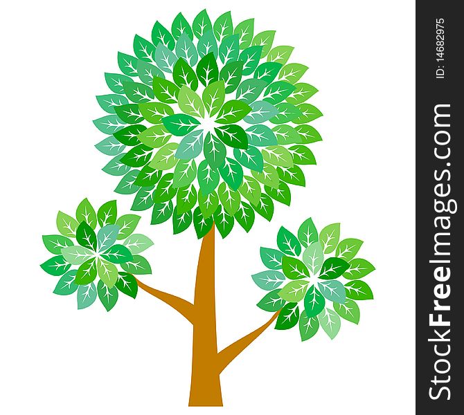 Abstract green tree. Vector illustration