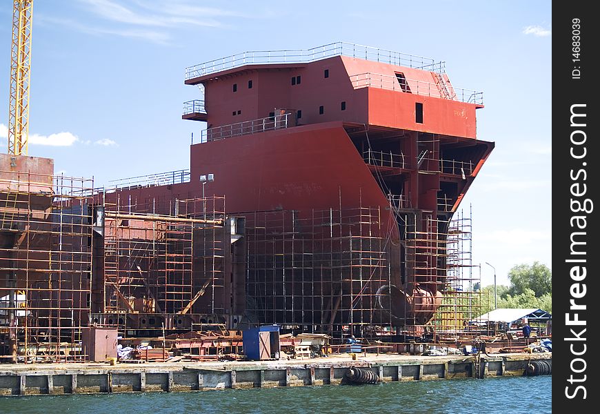 A hull during construction works. A hull during construction works