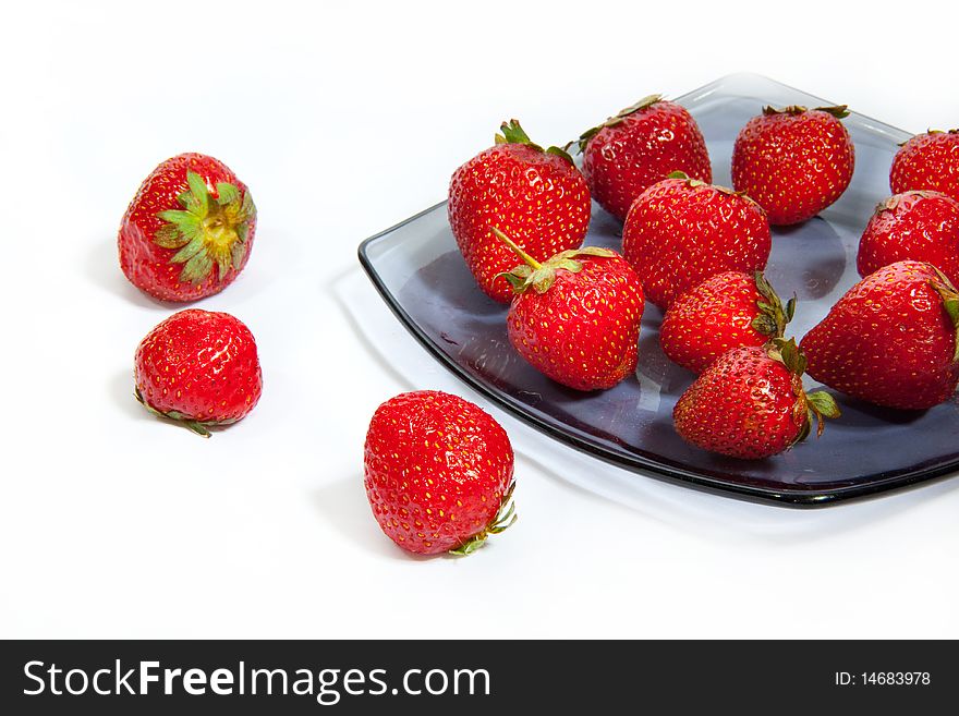Fresh tasty strawberrys over white background