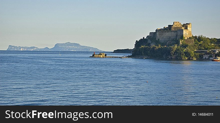 The castle in the gulf of naples