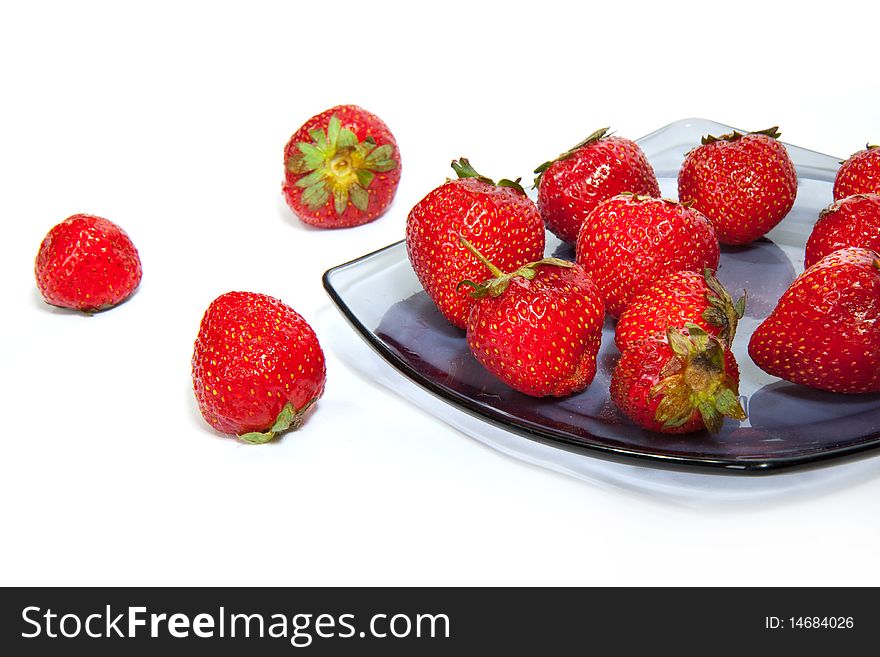 Fresh tasty strawberrys over white background
