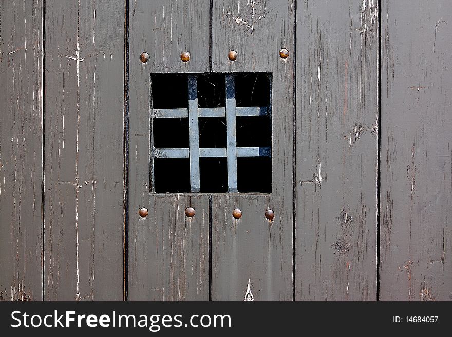 Old window.Wooden wall. House