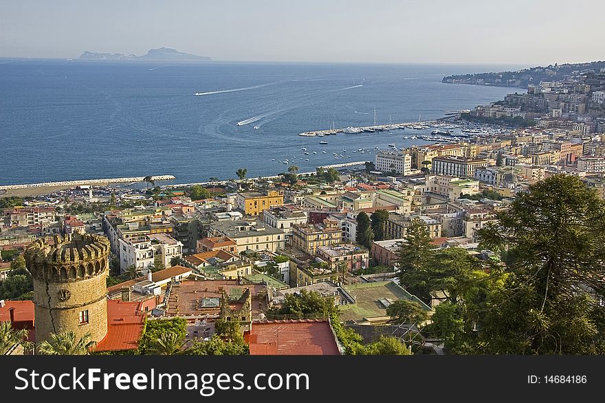 Naples gulf view and the seafront, italy. Naples gulf view and the seafront, italy