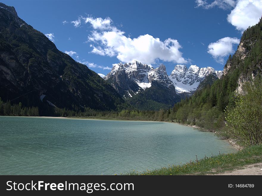 Landro lake in Italy - dolomites