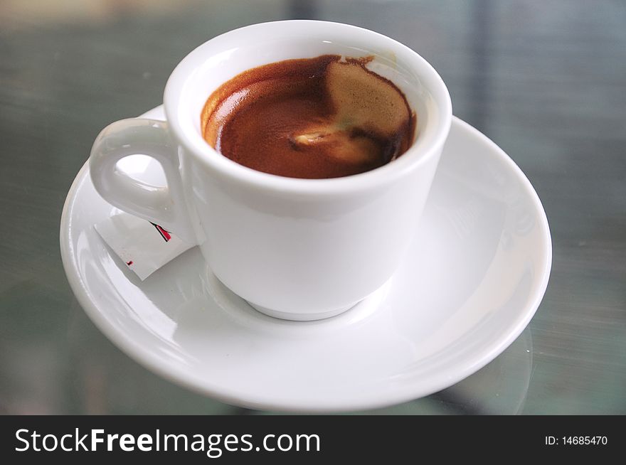 A Cup Of Coffe Espresso On White