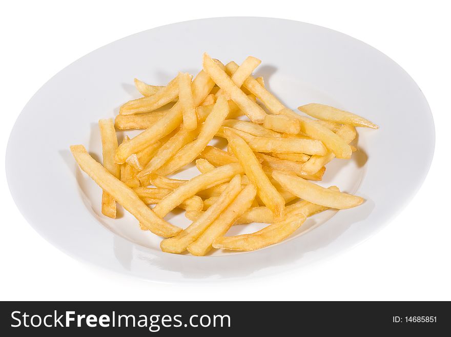 French fries potatoes on plate