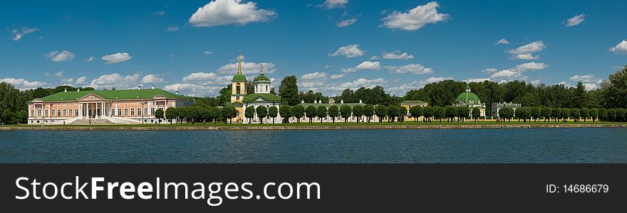 The palace in Kuskovo, Moscow. Sunny day. The palace in Kuskovo, Moscow. Sunny day.