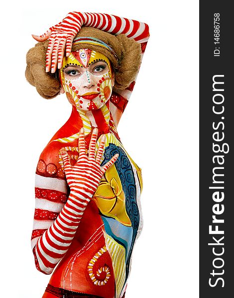 Beautiful Girl With Creative Bodyart