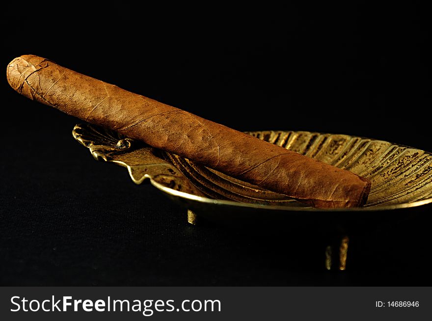 Cuban cigar ready for enjoying