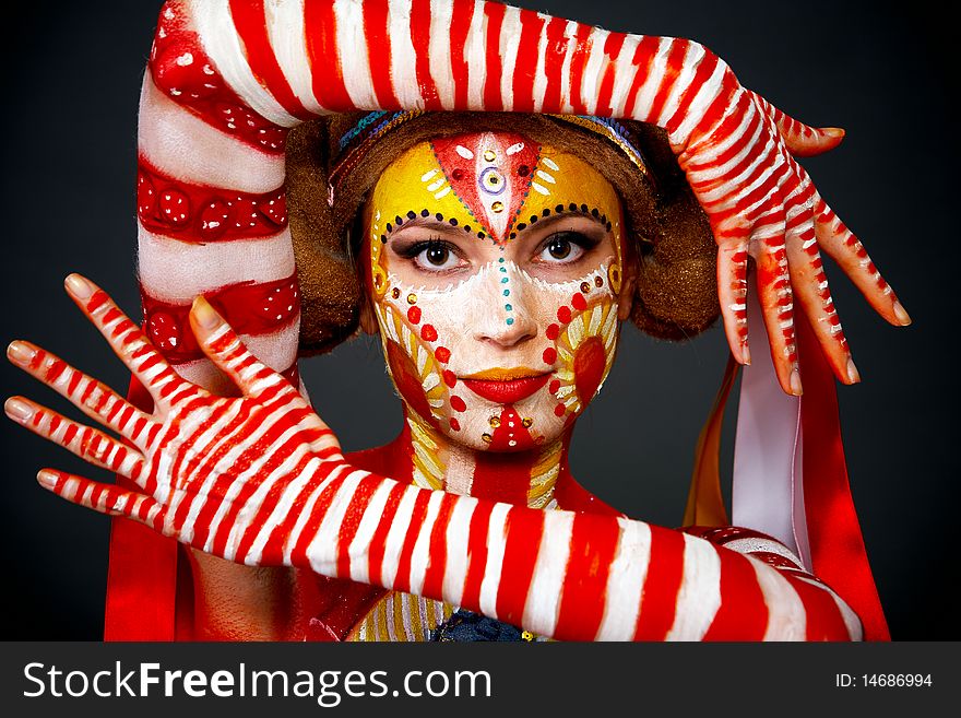 Beautiful Girl With Creative Bodyart