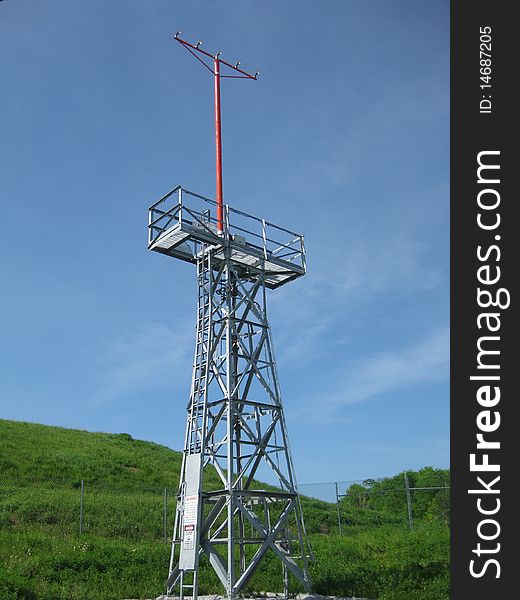 One of the many new tall towers with lights for
better visibility at the airport for pilots visibility. One of the many new tall towers with lights for
better visibility at the airport for pilots visibility.