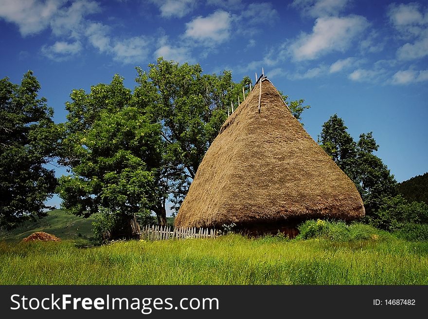 Old farmer's wooden house in Transylvania, Romania