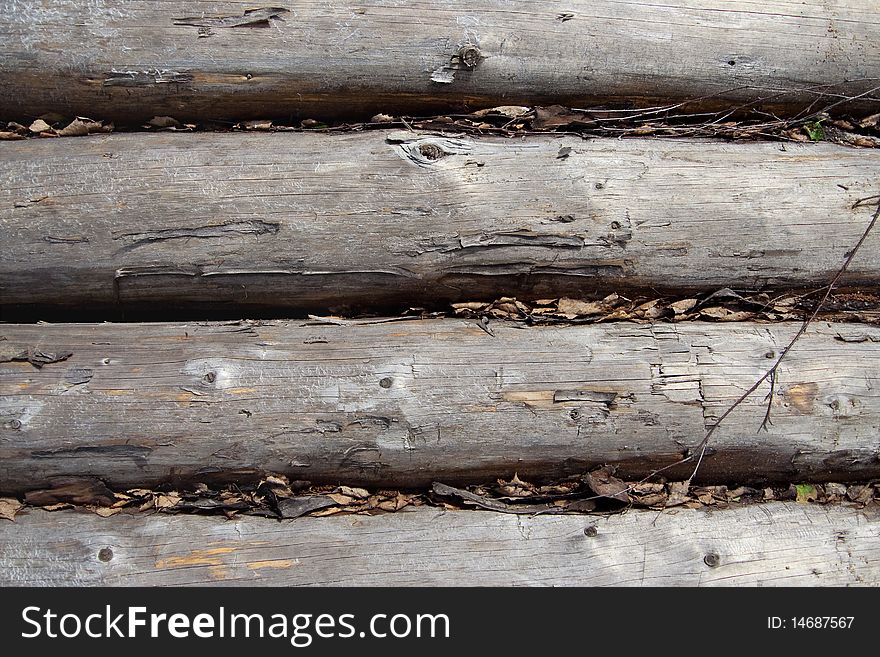 Passing of the old wooden bridge across the pond. Texture, background