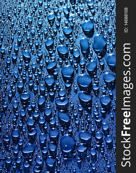 Background with blue water drops