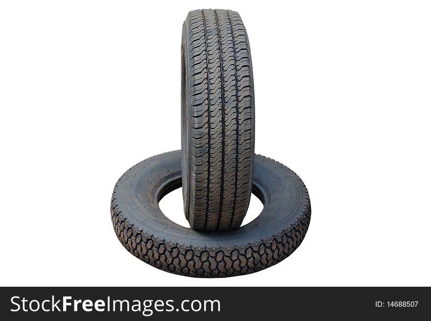 Tyres are isolated on a white background