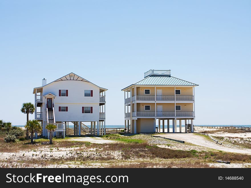 Suburban houses near the ocean