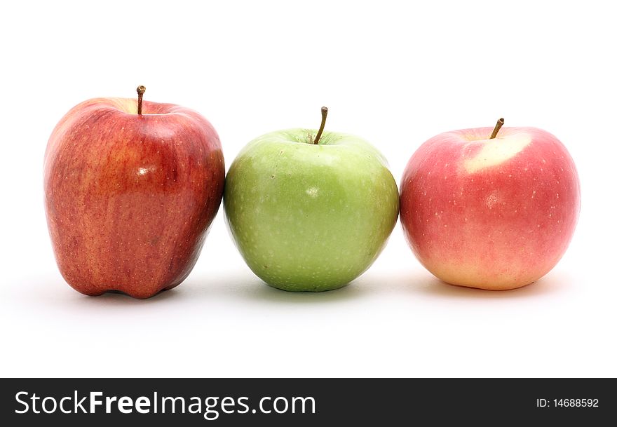 Selection of apples isolated on white