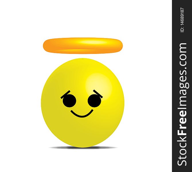 A 3d smiley angel in yellow represents a priest a symbol of peace, prosperity, and love. A 3d smiley angel in yellow represents a priest a symbol of peace, prosperity, and love