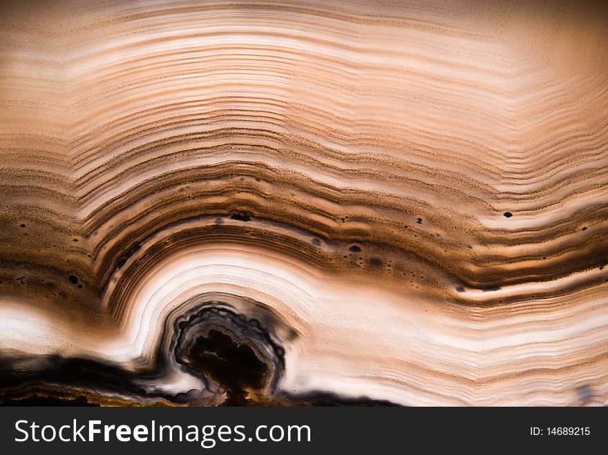 Polished stone structure with lighting from back