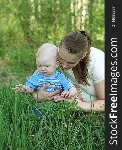 Mother with baby in the park